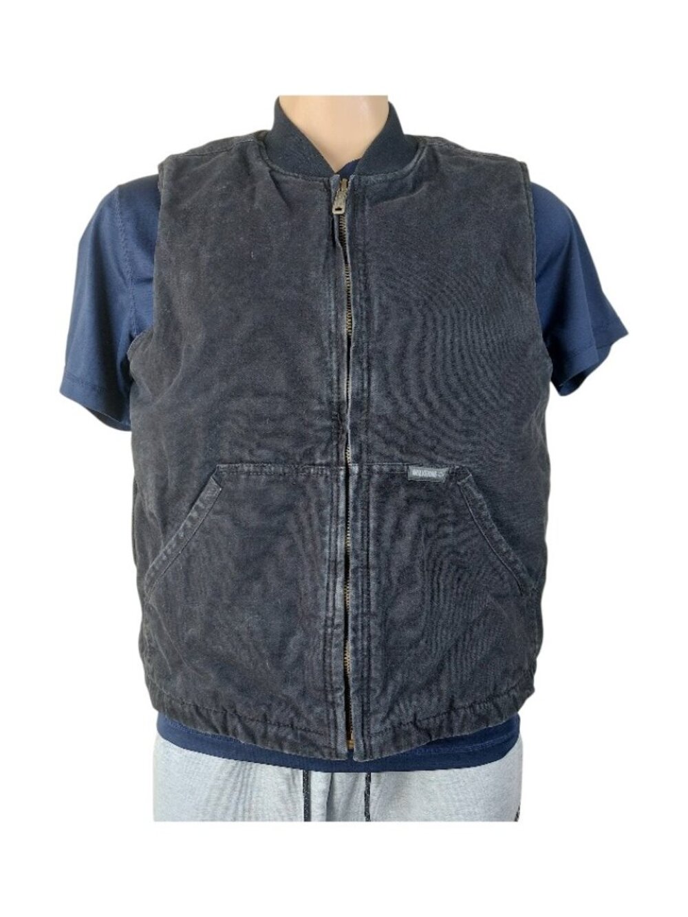 Wolverine Men's Black Sleeveless Denim Insulate Work Basic Vest Size L